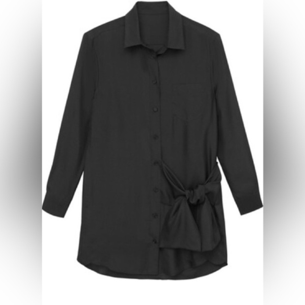 THAKOON - Silk Wrap Tie Shirt Dress - NEW
